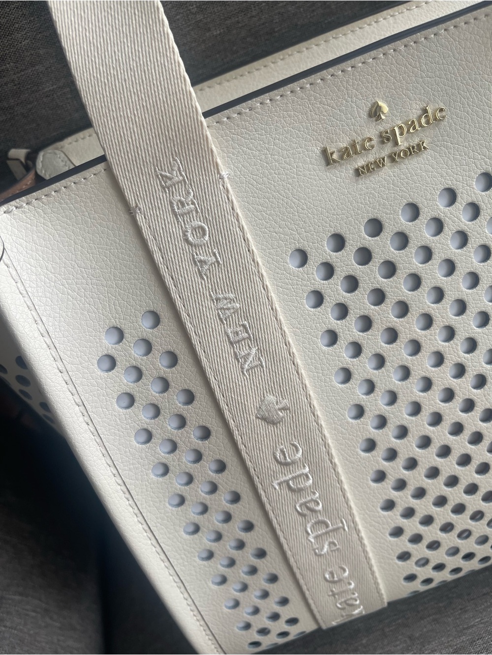 Kip Perforated Leather Small Tote | Kate Spade New York - Picture 4 of 7